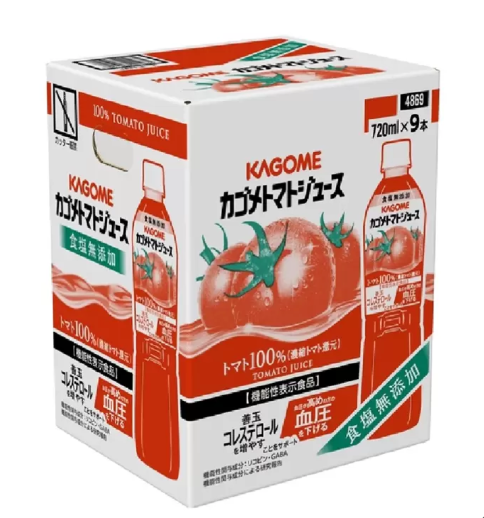 F-017 カゴメ トマトジュース 食塩無添加 720 ml x 9本