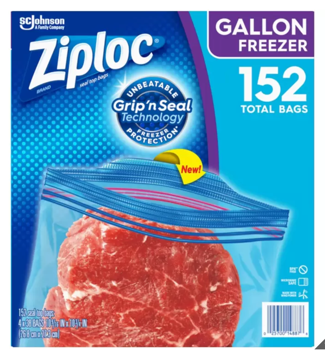 K-014 ジップロック フリーザーガロン 保存袋